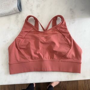 lululemon orange high neck long line sports bra